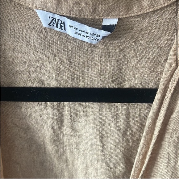 Zara Linen Wrap Tie Blouse - Picture 2 of 2